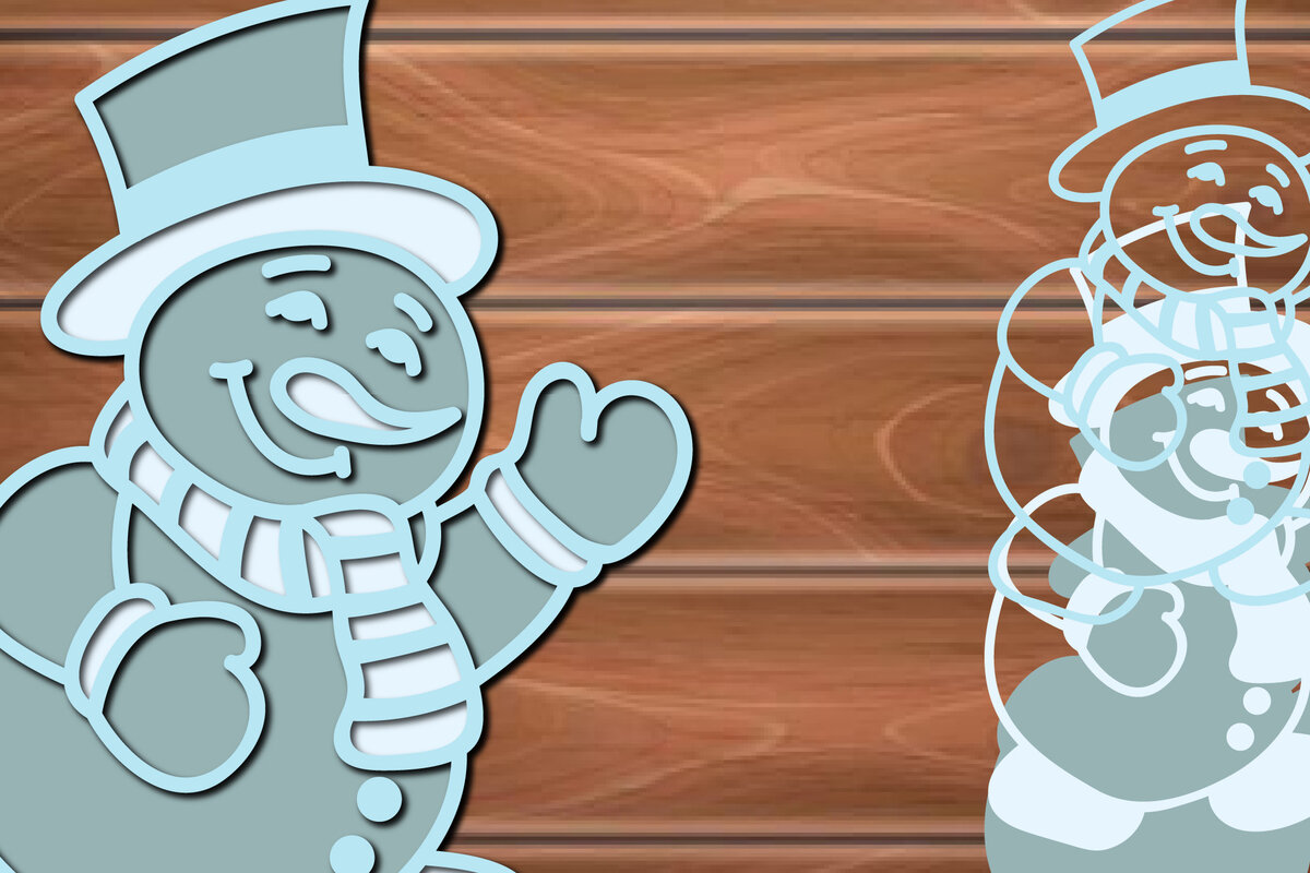 Intra απο ξύλο plywood 3mm-4mm πάχος – Χριστούγεννα πολυστρωματικά κομμένα αρχεία χιονάνθρωπος Δίασταση  20x20 cm INTRAFABR-17570838