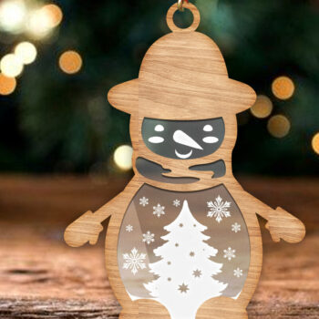 Intra απο ξύλο plywood 3mm-4mm πάχος – Πολυστρωματικό στολίδι χιονάνθρωπος, Χριστούγεννα Δίασταση 20x20 cm INTRAFABR-83010036 - Image 1