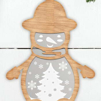 Intra απο ξύλο plywood 3mm-4mm πάχος – Πολυστρωματικό στολίδι χιονάνθρωπος, Χριστούγεννα Δίασταση 20x20 cm INTRAFABR-83010036 - Image 5