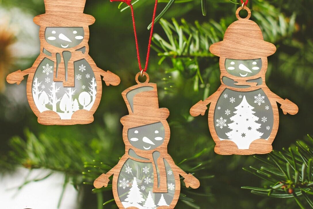 Intra απο ξύλο plywood 3mm-4mm πάχος – Πακέτο διακοσμητικών πολυστρωματικών χιονάνθρωπος Δίασταση  20x20 cm INTRAFABR-82645147