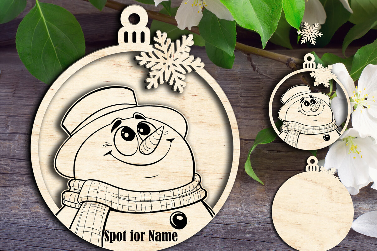 Intra απο ξύλο plywood 3mm-4mm πάχος – Στολίδι χιονάνθρωπος 3 στρώσεων Δίασταση  20x20 cm INTRAFABR-109782688