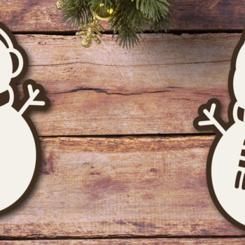 Intra απο ξύλο plywood 3mm-4mm πάχος – Χριστουγεννιάτικο στολίδι χιονάνθρωπος Δίασταση 20x20 cm INTRAFABR-110766123 - Image 3