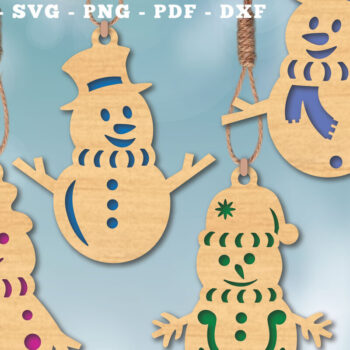 Intra απο ξύλο plywood 3mm-4mm πάχος – Συλλογή στολιδιών χιονάνθρωπος Δίασταση  20x20 cm INTRAFABR-112188811 - Image 1