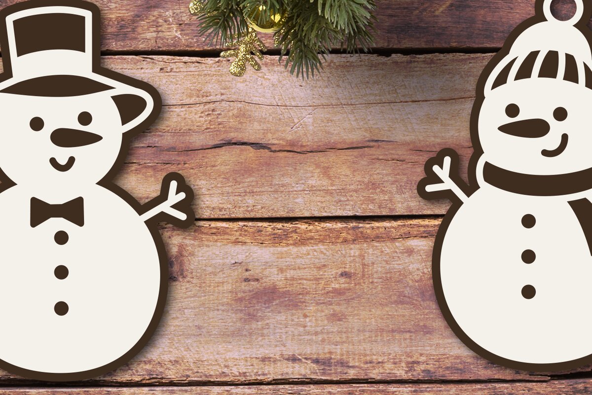 Intra απο ξύλο plywood 3mm-4mm πάχος – Αρχεία λέιζερ στολίδι χιονάνθρωπος | Χριστούγεννα Δίασταση  20x20 cm INTRAFABR-110767878