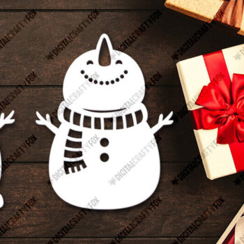 Intra απο ξύλο plywood 3mm-4mm πάχος – Snowman Paper Cut, Snowman Δίασταση  20x20 cm INTRAFABR-116426370 - Image 2
