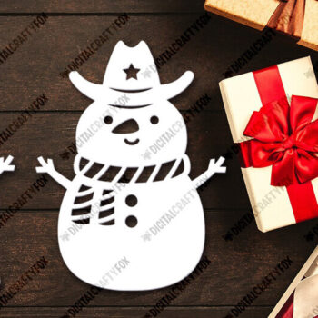 Intra απο ξύλο plywood 3mm-4mm πάχος – Snowman Paper Cut, Snowman Δίασταση  20x20 cm INTRAFABR-116499854 - Image 2