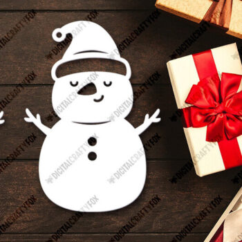 Intra απο ξύλο plywood 3mm-4mm πάχος – Snowman Paper Cut, Snowman Δίασταση  20x20 cm INTRAFABR-117815747 - Image 2