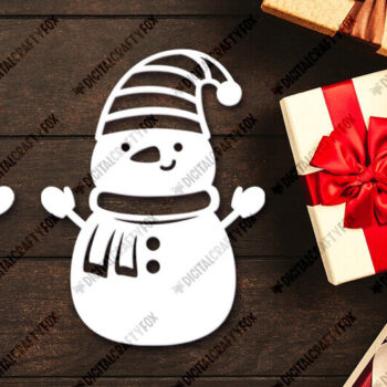 Intra απο ξύλο plywood 3mm-4mm πάχος – Snowman Paper Cut, Snowman Δίασταση  20x20 cm INTRAFABR-116424444 - Image 2