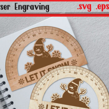 Intra απο ξύλο plywood 3mm-4mm πάχος – Snowman Ruler Arch - Ruler Protactor Δίασταση  20x20 cm INTRAFABR-111022918 - Image 1