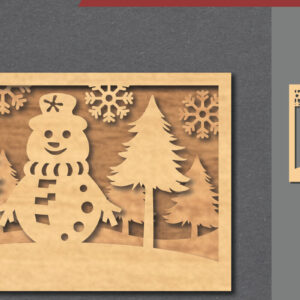 Intra απο ξύλο plywood 3mm-4mm πάχος – Snowman SceneDecor 2 Δίασταση  20x20 cm INTRAFABR-112466168