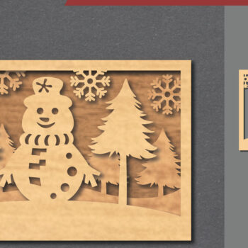 Intra απο ξύλο plywood 3mm-4mm πάχος – Snowman SceneDecor 2 Δίασταση 20x20 cm INTRAFABR-112466168 - Image 1