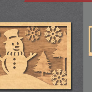 Intra απο ξύλο plywood 3mm-4mm πάχος – Snowman SceneDecor 3 Δίασταση  20x20 cm INTRAFABR-112466197