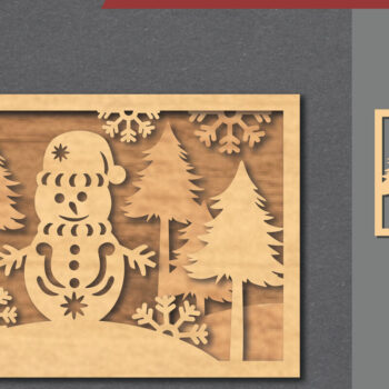 Intra απο ξύλο plywood 3mm-4mm πάχος – Snowman SceneDecor 4 Δίασταση  20x20 cm INTRAFABR-112466229 - Image 1