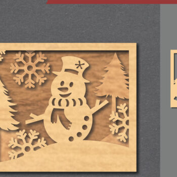 Intra απο ξύλο plywood 3mm-4mm πάχος – Snowman SceneDecor 5 Δίασταση  20x20 cm INTRAFABR-112466265 - Image 1