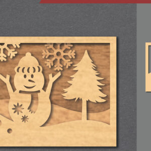 Intra απο ξύλο plywood 3mm-4mm πάχος – Snowman SceneDecor 6 Δίασταση  20x20 cm INTRAFABR-112466319
