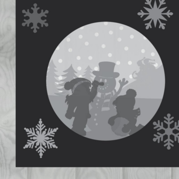 Intra απο ξύλο plywood 3mm-4mm πάχος – Κουτί σκιών χιονάνθρωπος Δίασταση  20x20 cm INTRAFABR-19687814 - Image 1