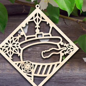 Intra απο ξύλο plywood 3mm-4mm πάχος – Στολίδι με νιφάδες χιονιού Δίασταση  20x20 cm INTRAFABR-35801922 - Image 1