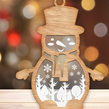 Intra απο ξύλο plywood 3mm-4mm πάχος – Χιονάνθρωπος Ξύλο Κοπή, Χριστουγεννιάτικο Στολίδι Δίασταση  20x20 cm INTRAFABR-83099907 - Image 1
