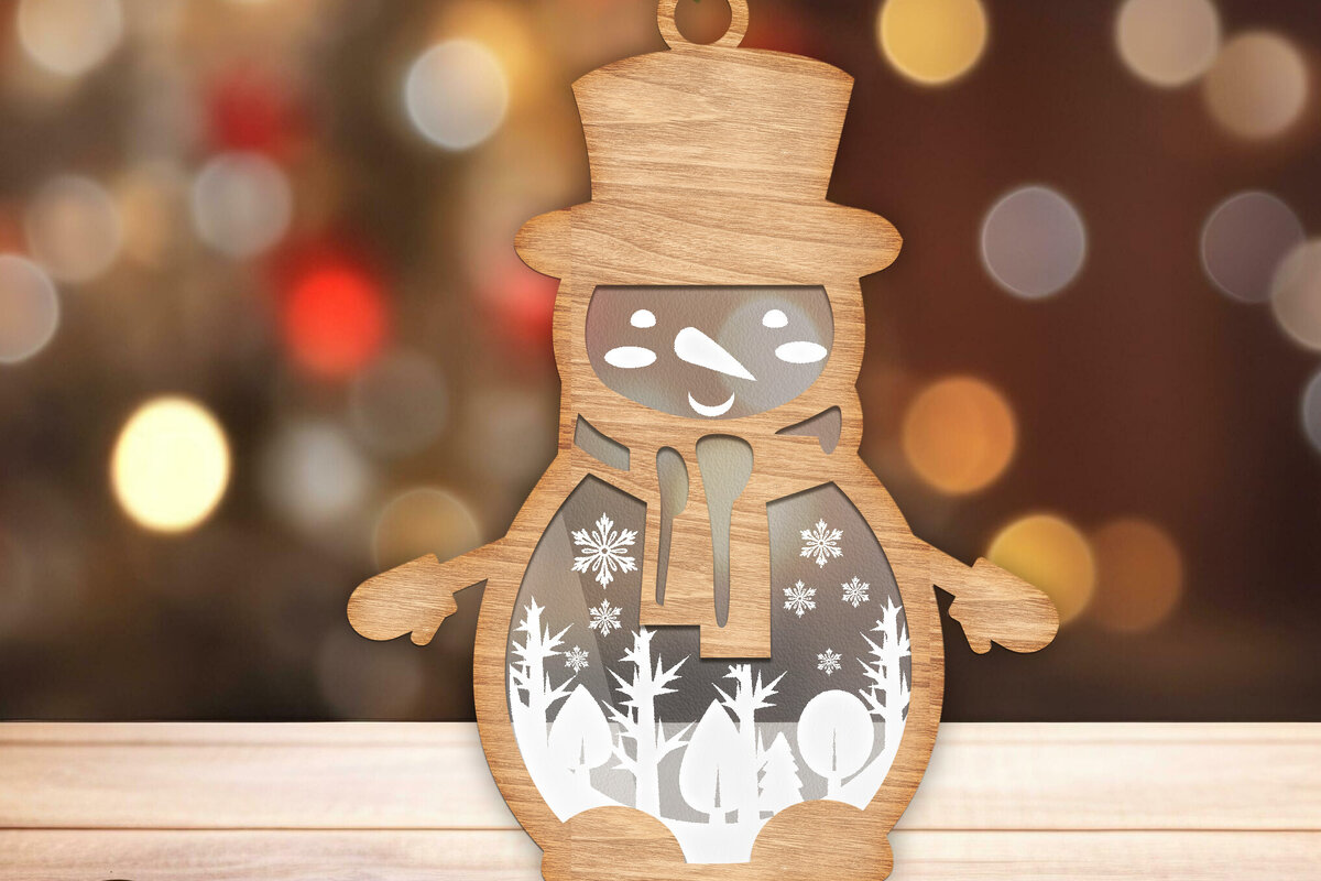 Intra απο ξύλο plywood 3mm-4mm πάχος – Χιονάνθρωπος Ξύλο Κοπή, Χριστουγεννιάτικο Στολίδι Δίασταση  20x20 cm INTRAFABR-83099907