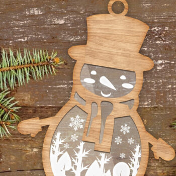 Intra απο ξύλο plywood 3mm-4mm πάχος – Χιονάνθρωπος Ξύλο Κοπή, Χριστουγεννιάτικο Στολίδι Δίασταση  20x20 cm INTRAFABR-83099907 - Image 2