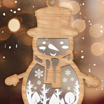 Intra απο ξύλο plywood 3mm-4mm πάχος – Χιονάνθρωπος Ξύλο Κοπή, Χριστουγεννιάτικο Στολίδι Δίασταση  20x20 cm INTRAFABR-83099907 - Image 3