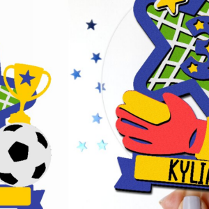 Intra απο ξύλο plywood 3mm-4mm πάχος – Soccer Cake Topper 3D Δίασταση  20x20 cm INTRAFABR-106474920