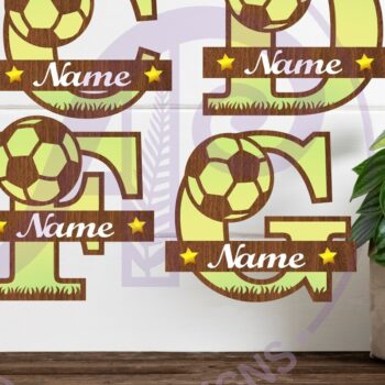 Intra απο ξύλο plywood 3mm-4mm πάχος – Πακέτο επιστολών μονογράμματος ποδοσφαίρου/ποδοσφαίρου Δίασταση  20x20 cm INTRAFABR-81959832 - Image 1