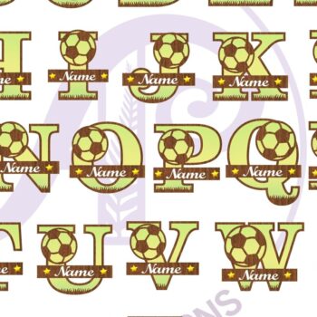 Intra απο ξύλο plywood 3mm-4mm πάχος – Πακέτο επιστολών μονογράμματος ποδοσφαίρου/ποδοσφαίρου Δίασταση  20x20 cm INTRAFABR-81959832 - Image 6