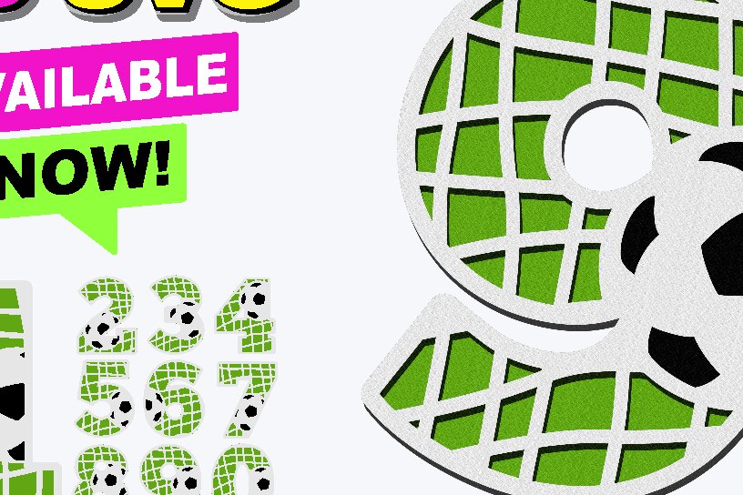 Intra απο ξύλο plywood 3mm-4mm πάχος – Αριθμοί ποδοσφαίρου Δίασταση  20x20 cm INTRAFABR-54719051