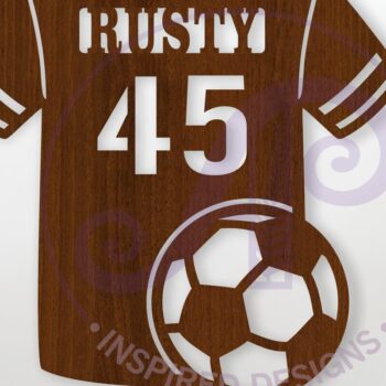 Intra απο ξύλο plywood 3mm-4mm πάχος – Ποδοσφαιρική μπλούζα με όνομα Δίασταση  20x20 cm INTRAFABR-116552243 - Image 1