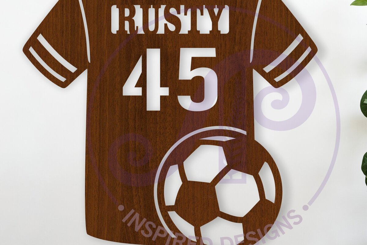 Intra απο ξύλο plywood 3mm-4mm πάχος – Ποδοσφαιρική μπλούζα με όνομα Δίασταση  20x20 cm INTRAFABR-116552243