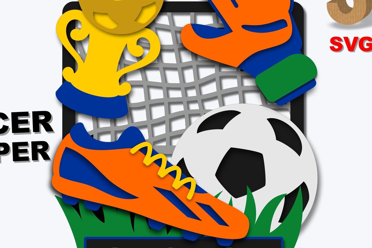 Intra απο ξύλο plywood 3mm-4mm πάχος – Soccer Topper 3D Δίασταση  20x20 cm INTRAFABR-101370729