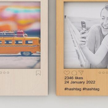 Intra απο ξύλο plywood 3mm-4mm πάχος – Social Instagram Frame Plans Δίασταση 45x45 cm INTRAFABR-37058792 - Image 3