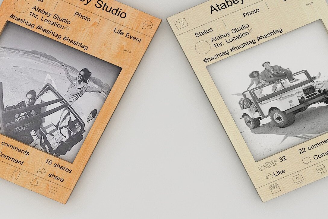 Intra απο ξύλο plywood 3mm-4mm πάχος – Μέσα κοινωνικής δικτύωσης Facebook Frame Laser Files Δίασταση  45x45 cm INTRAFABR-37058691