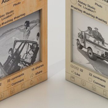 Intra απο ξύλο plywood 3mm-4mm πάχος – Μέσα κοινωνικής δικτύωσης Facebook Frame Laser Files Δίασταση  45x45 cm INTRAFABR-37058691 - Image 2