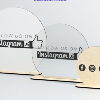 Intra απο ξύλο plywood 3mm-4mm πάχος – Πινακίδα Social Media - 3 μεγέθη - Δίασταση  20x20 cm INTRAFABR-29469826 - Image 1