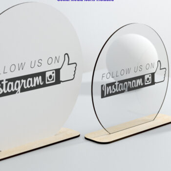 Intra απο ξύλο plywood 3mm-4mm πάχος – Πινακίδα Social Media - 3 μεγέθη - Δίασταση  20x20 cm INTRAFABR-29469826 - Image 5