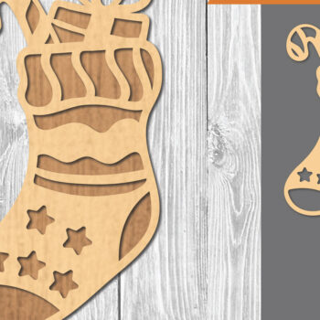 Intra απο ξύλο plywood 3mm-4mm πάχος – Κάλτσες και Δώρο Διακόσμηση κοπής με λέιζερ Δίασταση  20x20 cm INTRAFABR-109511806 - Image 1