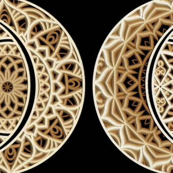 Intra απο ξύλο plywood 3mm-4mm πάχος – Solar Eclipse Wall Art Ήλιος και Σελήνη Δίασταση  40x30 cm INTRAFABR-71774483 - Image 4