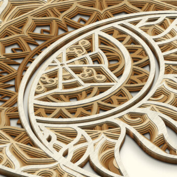 Intra απο ξύλο plywood 3mm-4mm πάχος – Solar Eclipse Wall Art Ήλιος και Σελήνη Δίασταση  40x30 cm INTRAFABR-71774483 - Image 5