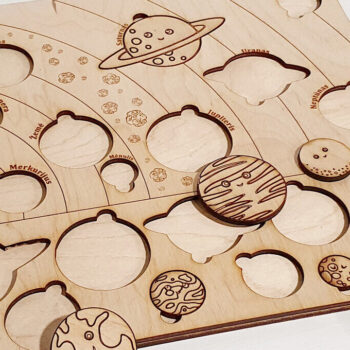 Intra απο ξύλο plywood 3mm-4mm πάχος – Solar System Παιχνίδι κοπής με λέιζερ για παιδιά Δίασταση  20x20 cm INTRAFABR-87696612 - Image 2