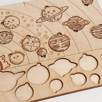 Intra απο ξύλο plywood 3mm-4mm πάχος – Solar System Παιχνίδι κοπής με λέιζερ για παιδιά Δίασταση  20x20 cm INTRAFABR-87696612 - Image 3