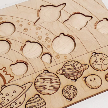 Intra απο ξύλο plywood 3mm-4mm πάχος – Solar System Παιχνίδι κοπής με λέιζερ για παιδιά Δίασταση  20x20 cm INTRAFABR-87696612 - Image 4