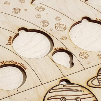 Intra απο ξύλο plywood 3mm-4mm πάχος – Solar System Παιχνίδι κοπής με λέιζερ για παιδιά Δίασταση  20x20 cm INTRAFABR-87696612 - Image 5