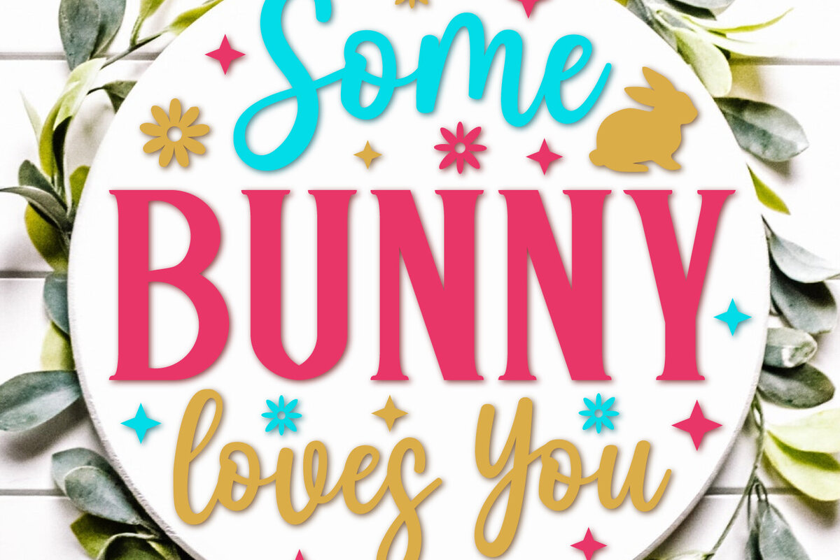 Intra απο ξύλο plywood 3mm-4mm πάχος – Some Bunny Loves You - Στρογγυλό σημάδι Δίασταση  20x20 cm INTRAFABR-118046115
