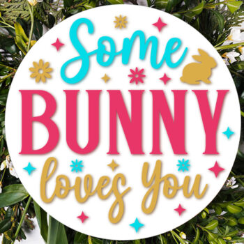 Intra απο ξύλο plywood 3mm-4mm πάχος – Some Bunny Loves You - Στρογγυλό σημάδι Δίασταση 20x20 cm INTRAFABR-118046115 - Image 3