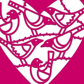 Intra απο ξύλο plywood 3mm-4mm πάχος – Songbird Heart Card Δίασταση 20x20 cm INTRAFABR-35013127 - Image 1