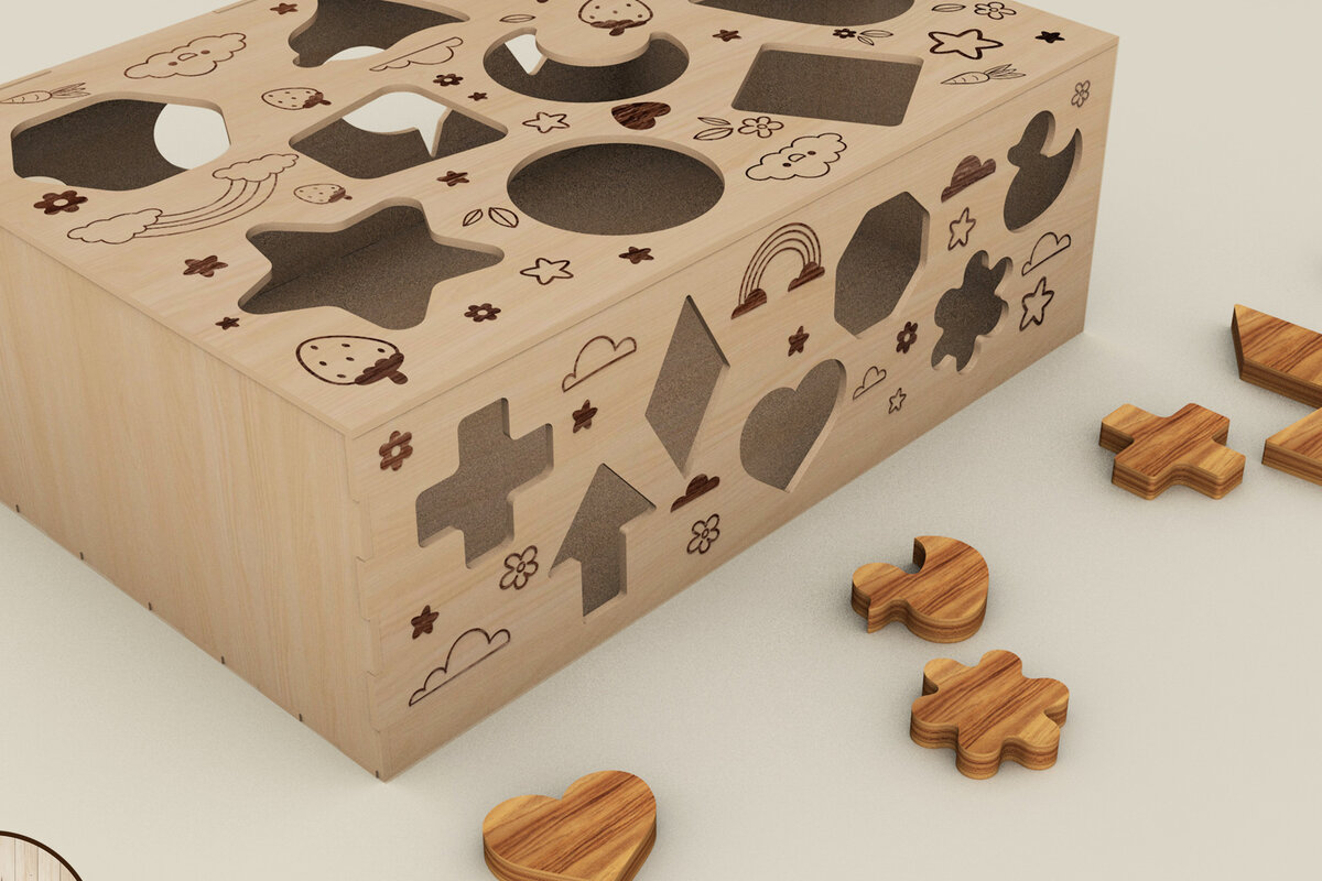 Intra απο ξύλο plywood 3mm-4mm πάχος – Ταξινόμηση, Παζλ, Παιχνίδια Μοντεσσόρι, Παιδιά Δίασταση  20x20 cm INTRAFABR-60306494