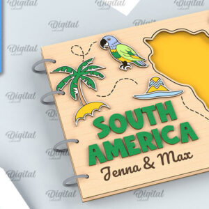 Intra απο ξύλο plywood 3mm-4mm πάχος – Λέιζερ άλμπουμ φωτογραφιών ταξιδιού Νότιας Αμερικής Δίασταση  20x20 cm INTRAFABR-99195008