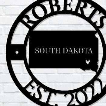 Intra απο ξύλο plywood 3mm-4mm πάχος – Προσαρμοσμένη πινακίδα Νότιας Ντακότα, Αμερικανική Πολιτεία Δίασταση  20x20 cm INTRAFABR-99433189 - Image 1